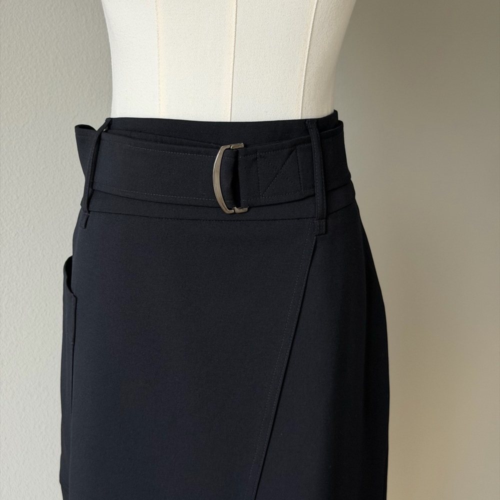MaxMara Luxe Virgin Wool Fox Wrap Black Pencil Skirt-Made in Italy - 10(M) - Picture 2 of 14
